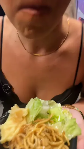 Hay_welch Black Camisole Noodle Feast OnlyFans Video Leaked