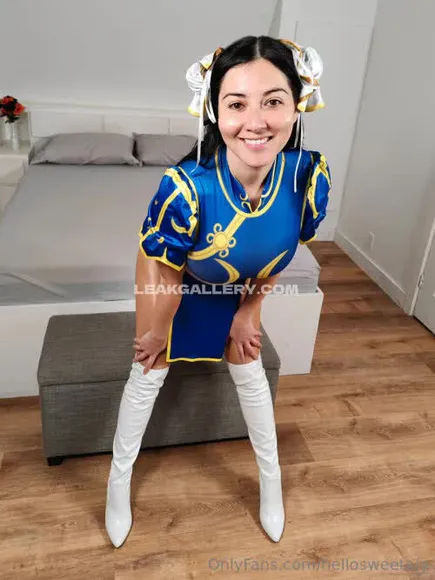 Hellosweetaly Blue Dress Thigh Spread OnlyFans Photo Leaked