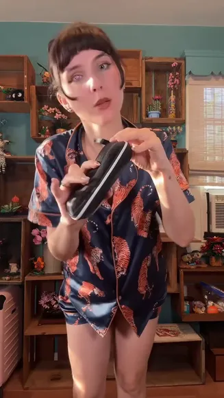 Heymissteacher Tiger Print Pajama Strip OnlyFans Video Leaked
