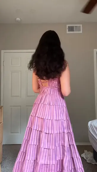 Hotblockchain Strappy Pink Dress Spin OnlyFans Video Leaked
