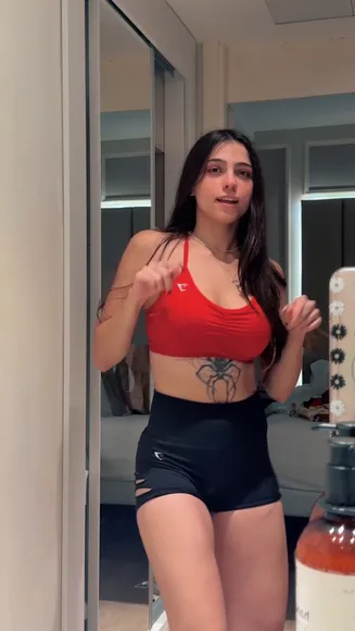 Iaaras2 Red Bra Ripped Shorts OnlyFans Video Leaked