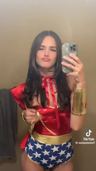 Jamiedufff Red Bodysuit Mirror Selfie OnlyFans Video Leaked