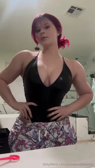 Jennkindaexists Fishnet Thong Tease OnlyFans Video Leaked