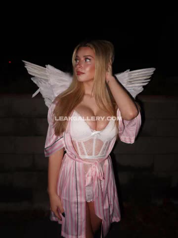 Kira Pregiato Pink Robe Angel Wings OnlyFans Photo Leaked