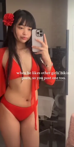 Kurixtee Red Bikini Selfie Pose OnlyFans Video Leaked