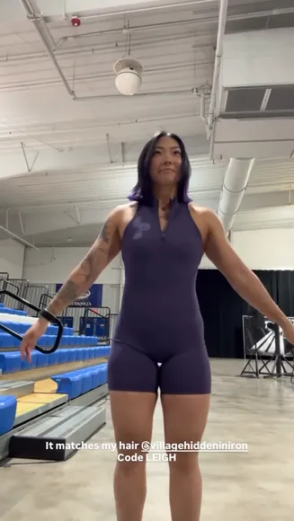 Leighlaurel Purple Hair Sports Bodysuit OnlyFans Video Leaked