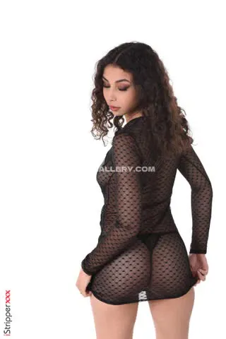 Lounia Mesh Bodysuit Tease OnlyFans Photo Leaked