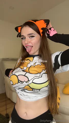 Meg Nut Tongue Out Cat Ears OnlyFans Photo Leaked