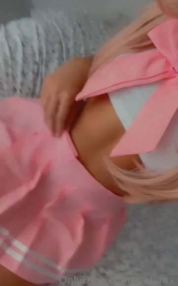 Melimtx Pink Schoolgirl Outfit Tease OnlyFans Video Leaked