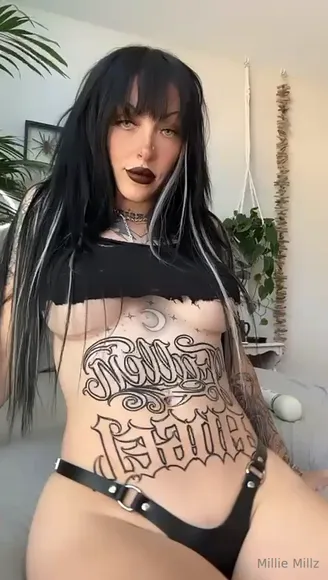 Milliemillz Topless Tattoo Tease OnlyFans Video Leaked