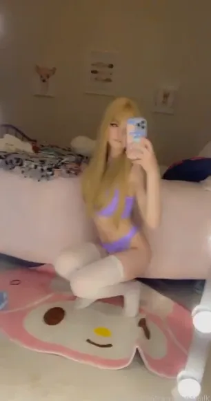 Mimibear Purple Bikini Selfie Pose OnlyFans Video Leaked