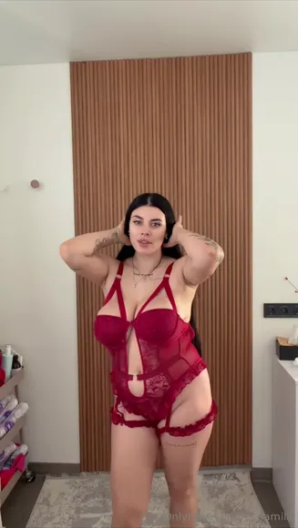 Mona Milk Red Lingerie Strip Tease OnlyFans Video Leaked