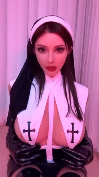 Mordoreva Nun Costume Cleavage Tease OnlyFans Video Leaked
