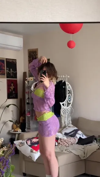Murmuriell Purple Knit Crop Top OnlyFans Video Leaked