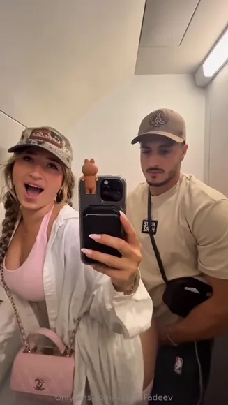 Natalia Fadeev Pink Bra Under Open Shirt OnlyFans Video Leaked