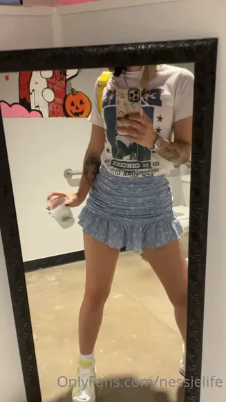 Nessielife Short Skirt Thong Reveal OnlyFans Video Leaked