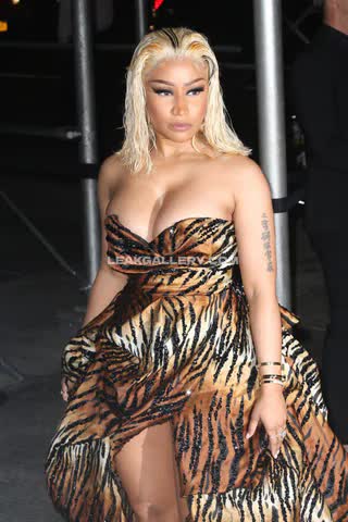 Nickiminaj Tiger Print Gown Slit OnlyFans Photo Leaked