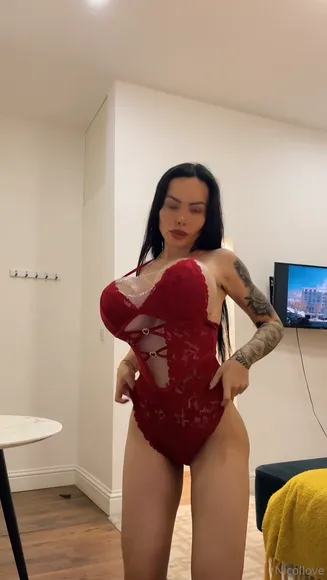 Nicol_loveee Red Lingerie Strip Tease OnlyFans Video Leaked