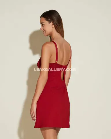 Nicolacavanis Red Dress Back View OnlyFans Photo Leaked