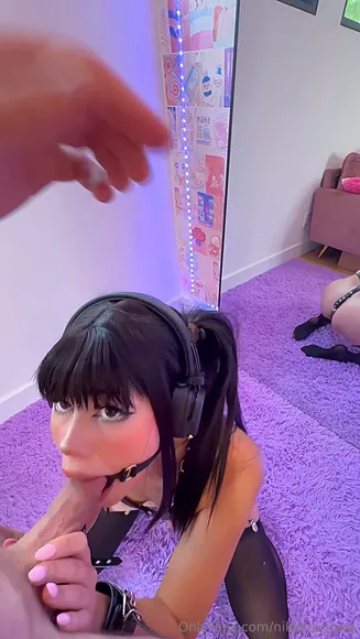 Nikkibarlowe Leather Harness Blowjob OnlyFans Video Leaked