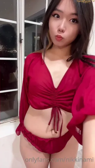 Nikkinami Red Bodysuit Tease OnlyFans Video Leaked