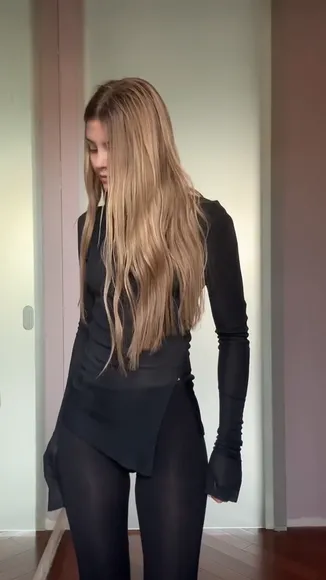 Odarochka Sheer Black Bodysuit Tease OnlyFans Video Leaked