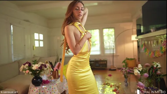 Omgitsk Yellow Dress Strip Tease OnlyFans Video Leaked