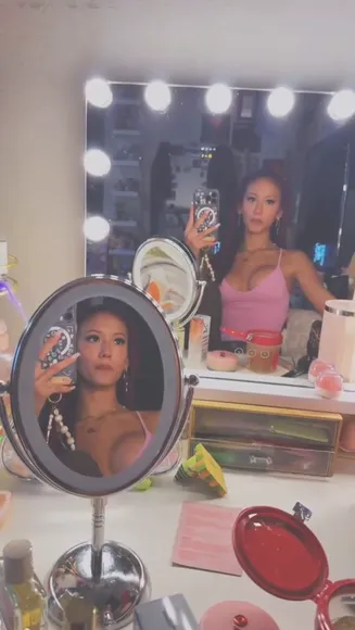 Only_me_alessandra Pink Top Mirror Selfie OnlyFans Video Leaked