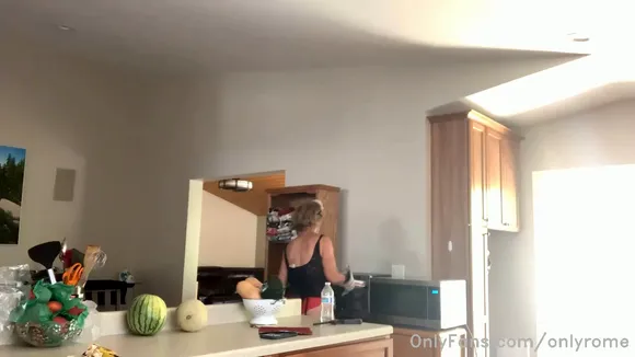 Onlyrome Black Lingerie Kitchen Tease OnlyFans Video Leaked