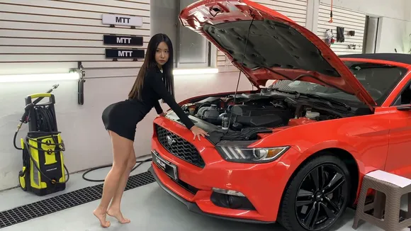 Pocketgirls Red Bikini Car Wash OnlyFans Video Leaked