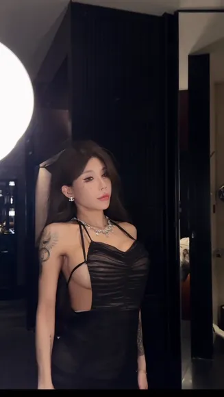 Popcorn7_7 Sheer Black Dress Tease OnlyFans Video Leaked