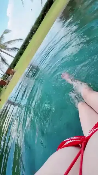 Potatogodzilla Red String Bikini Legs OnlyFans Video Leaked