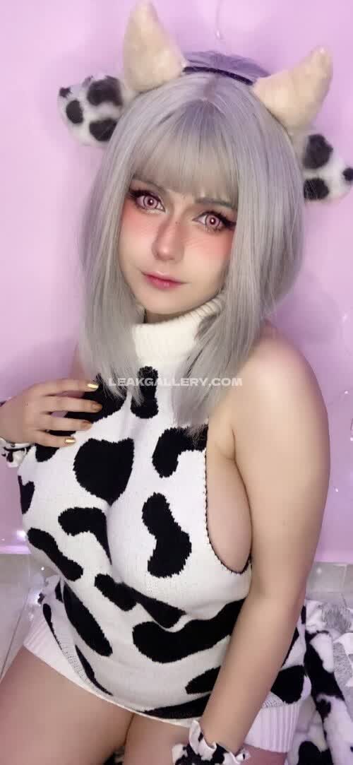 Punk__macarroni Cow Print Bodysuit Tease OnlyFans Photo Leaked