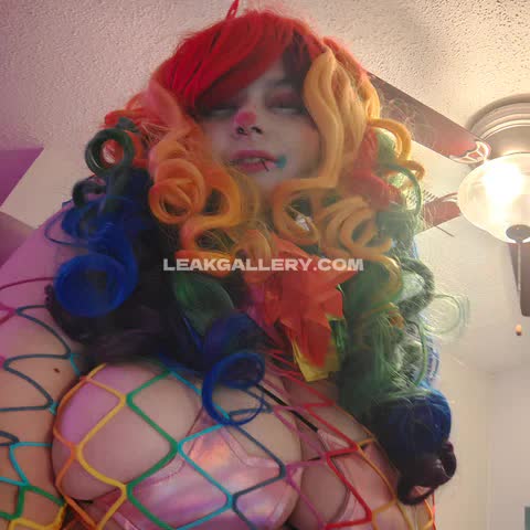 Scruppy1997 Rainbow Wig Fishnet Tease OnlyFans Photo Leaked