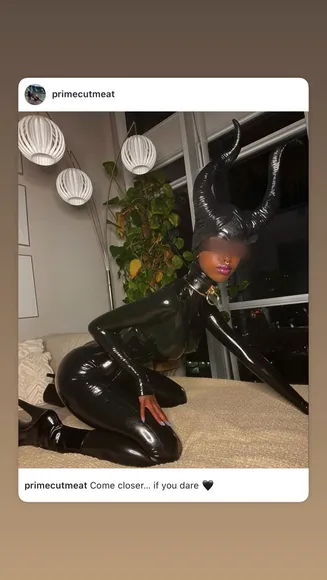 Sexmeat Latex Horns Kneeling Pose OnlyFans Video Leaked