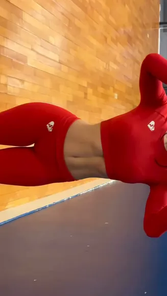 Sinem_ozgur Red Bodysuit Abs Flex OnlyFans Video Leaked
