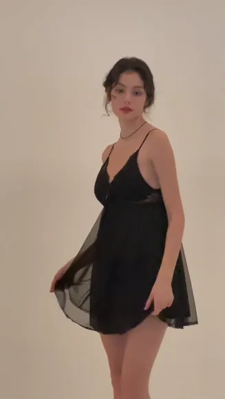 Sonyazoloeva Black Lingerie Dress Tease OnlyFans Video Leaked