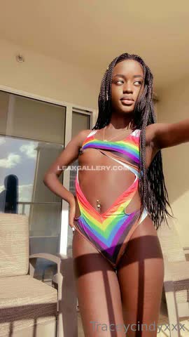 Tastytracey18 Rainbow Swimsuit Stripping OnlyFans Photo Leaked