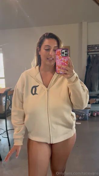 Tatievans Unzipped Hoodie Tit Display OnlyFans Video Leaked