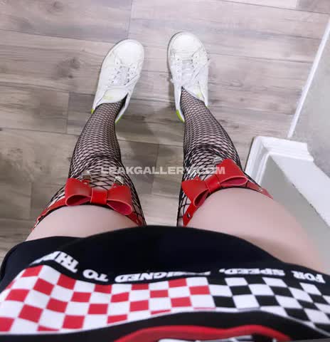 Tsukityan Fishnet Stockings With Red Bows OnlyFans Photo Leaked